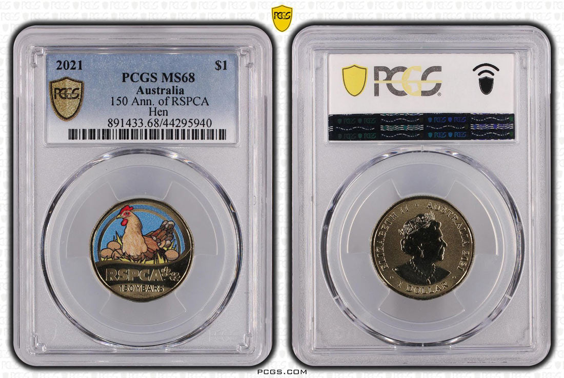 150 Ann. of RSPCA Hen $1 PCGS MS68