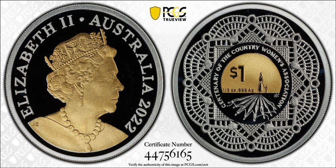 2022 $1 Country Women's Association Partial Gilt PCGS PR70 DCAM