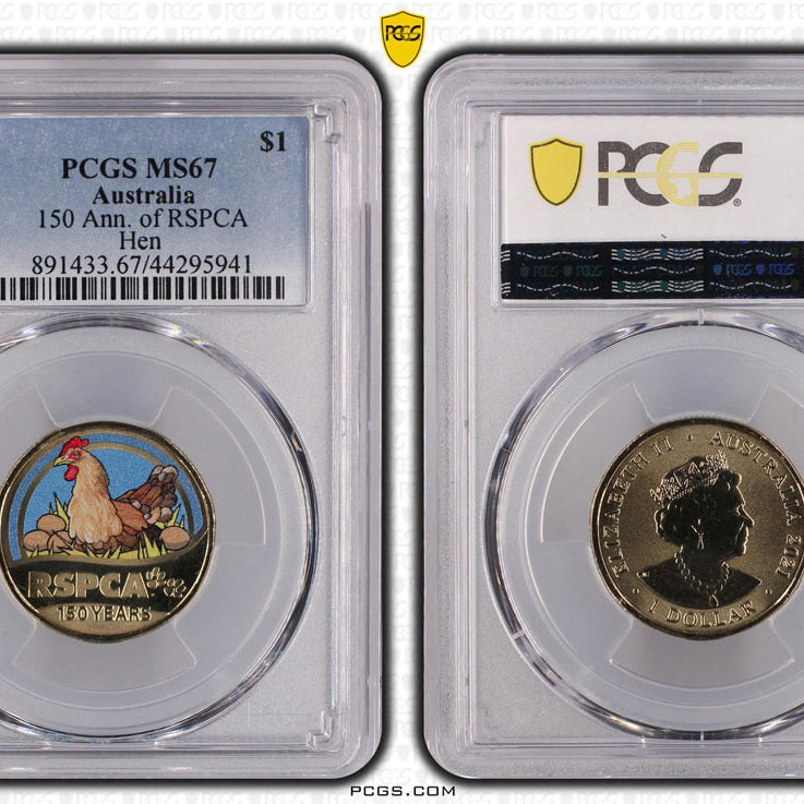 150 Ann. of RSPCA Hen $1 PCGS MS67