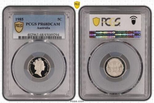 1985 Australian 5c PCGS PR68DCAM