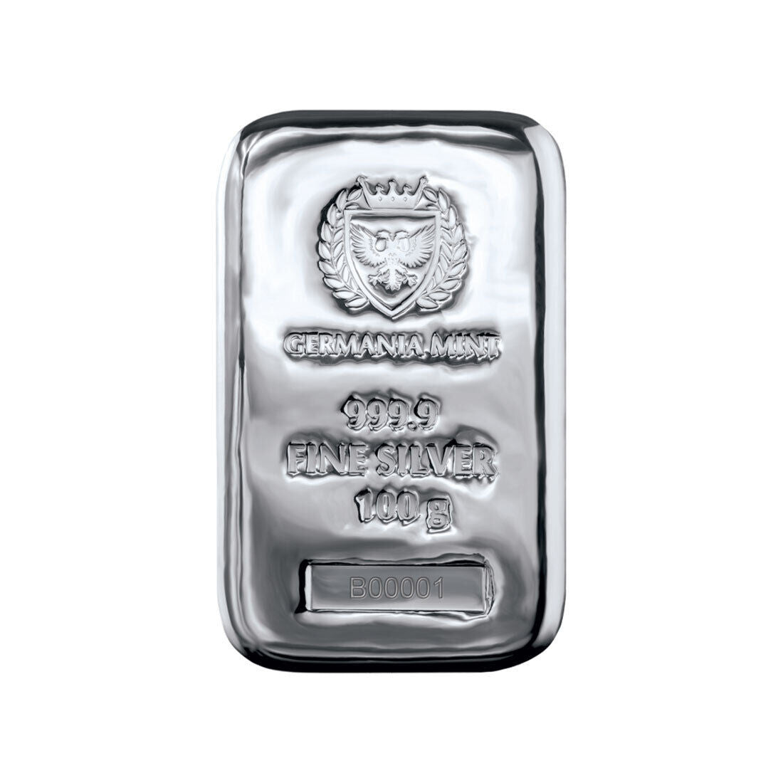 Bullion Germania Mint 100 g Silver 999.9 Cast Bar