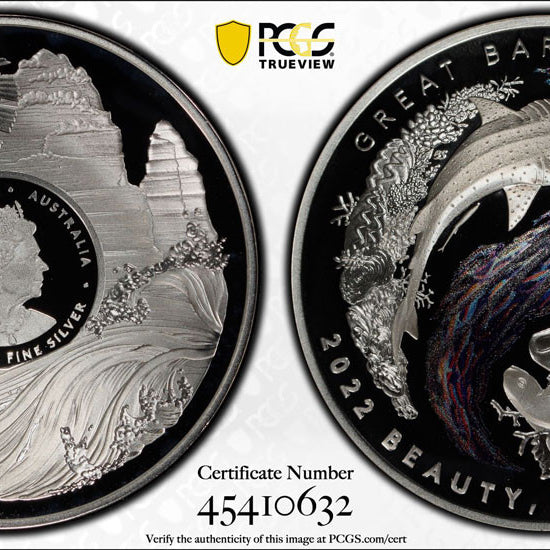 2022 $5 Silver Proof Domed Coin - Beauty, Rich & Rare – Great Barrier Reef PCGS PR70 DCAM