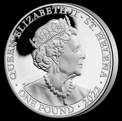 2022 St Helena Queens Virtues : Courage 1 oz .999 Silver Proof Bullion Coin