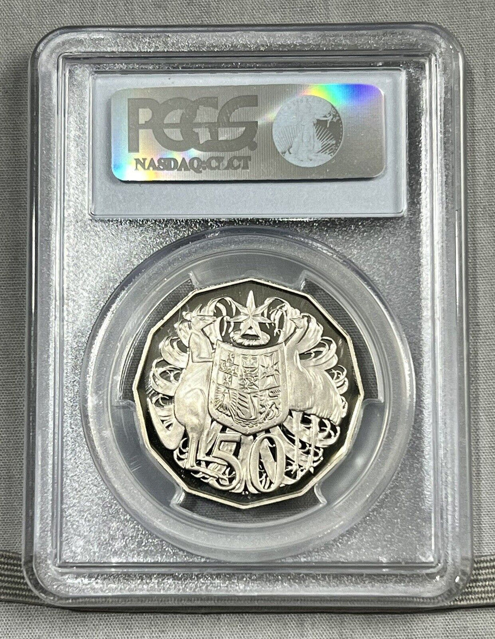 1990 Australian 50c Coat of Arms - PCGS PR68DCAM Proof coin