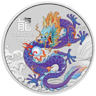 Perth Mint Australian Year of the Dragon 2024 1 oz Silver Purple Bullion Coin in Card