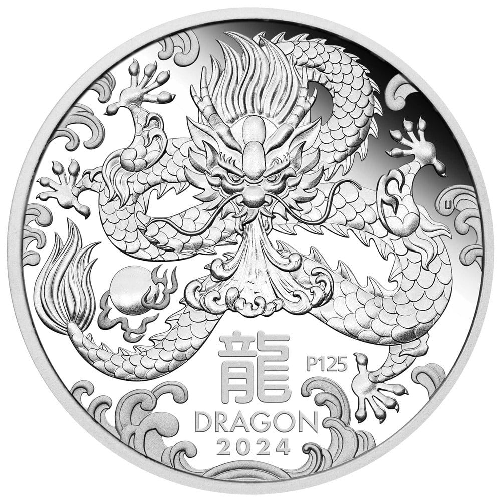 Perth Mint Year of the Dragon 2024 1/2 oz Silver Proof Coin - Lunar Series III