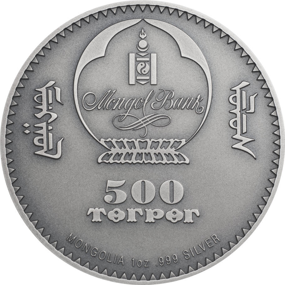 2020 Mongolia 1oz Silver Coin - Diplocaulus - Evolution Of Life
