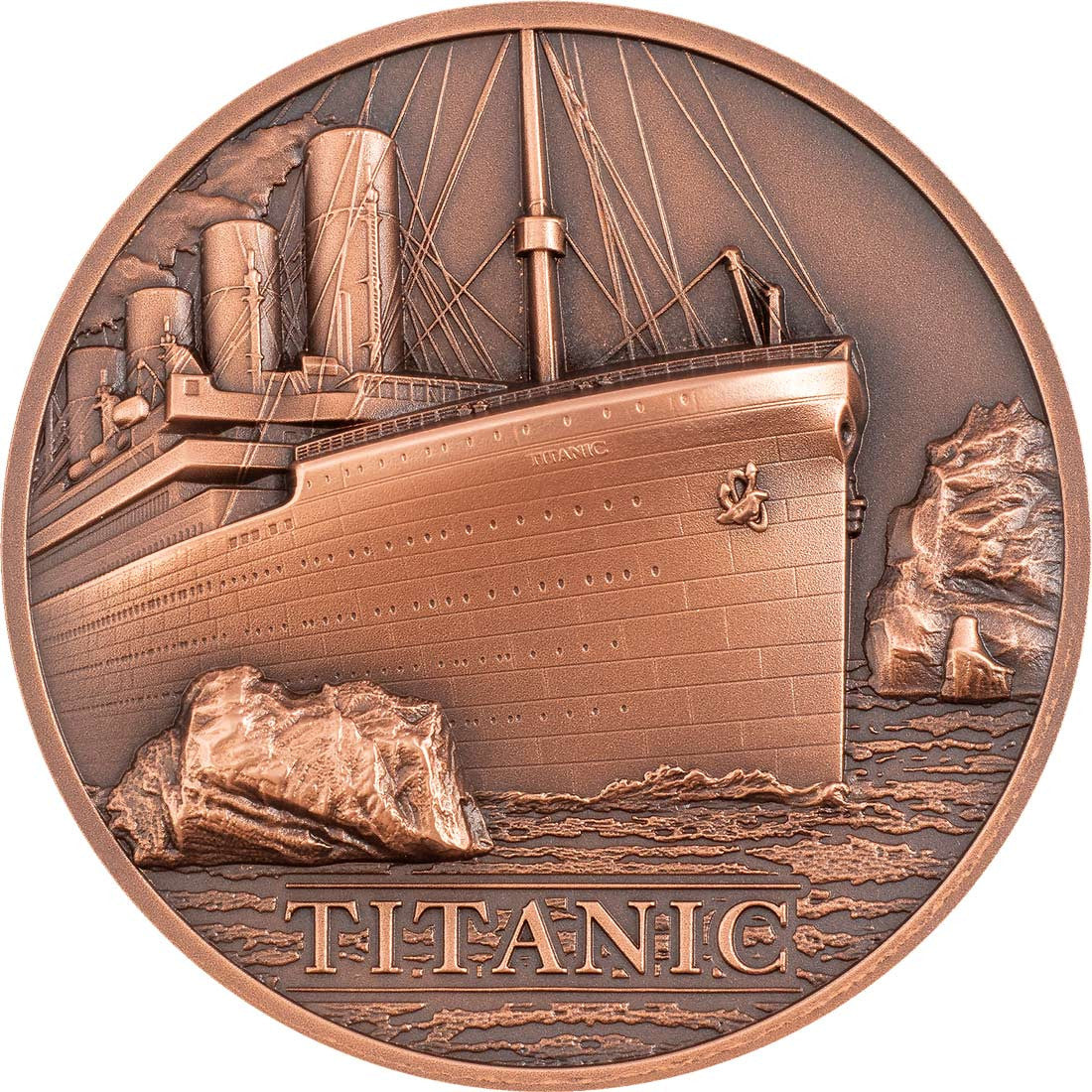 2022 Cook Islands $1 Copper Antique Coin - Titanic 1912/ 2022