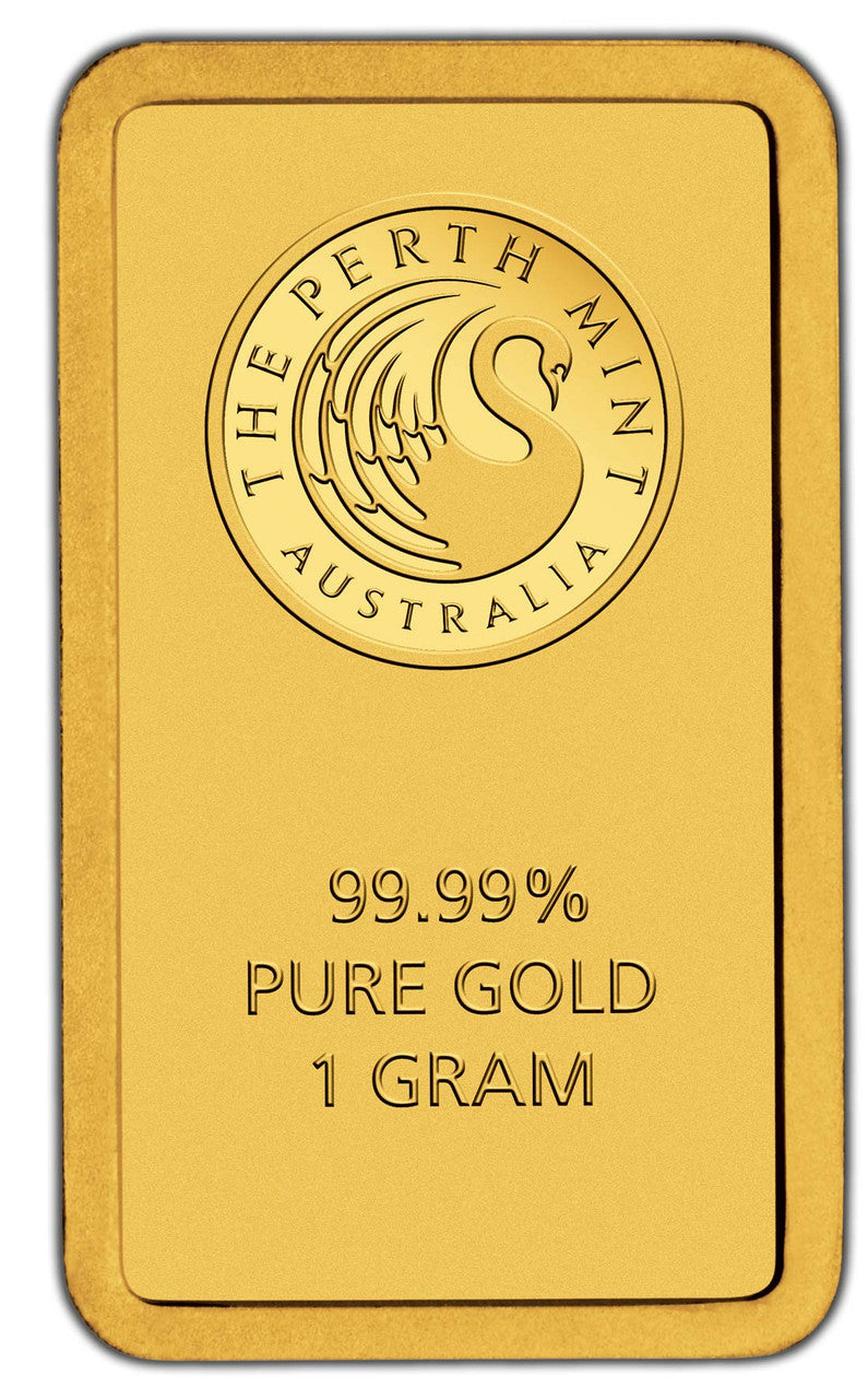 Perth Mint Kangaroo 1g .9999 Gold Minted Bullion Bar in Tamper - Evident Card