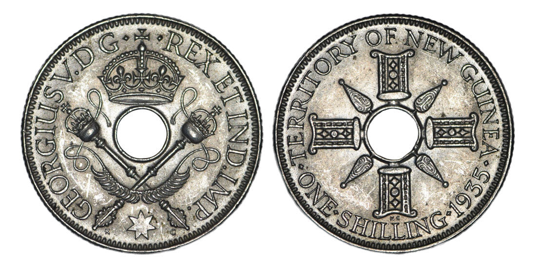 1935 One Shilling George VI New-Guinea EF-aUNC