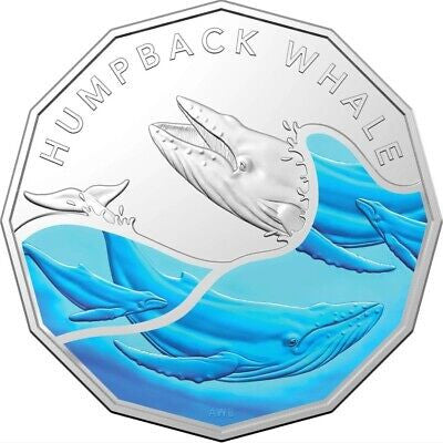 Humpback Whale - Australian Antarctic Territory Series 50c Coloured Uncirculated Coin 2023