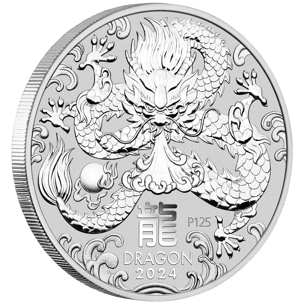 Perth Mint Year of the Dragon 2024 2 oz Silver Bullion Coin