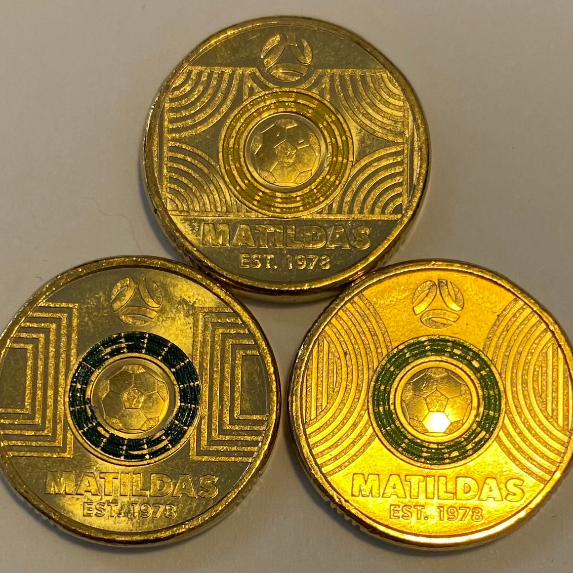 Royal Australian Mint $2 AlBr Set of 3 UNC Matilda FIFA Soccer Coins 2023