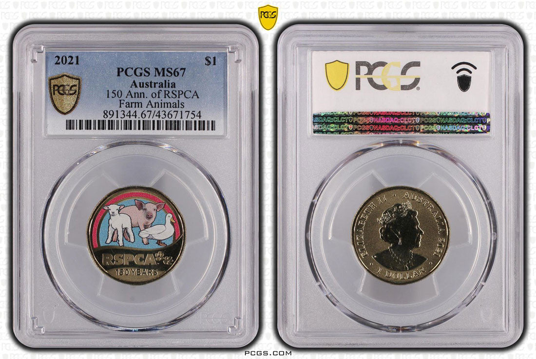 150 Ann. of RSPCA Farm Animals $1 PCGS MS67