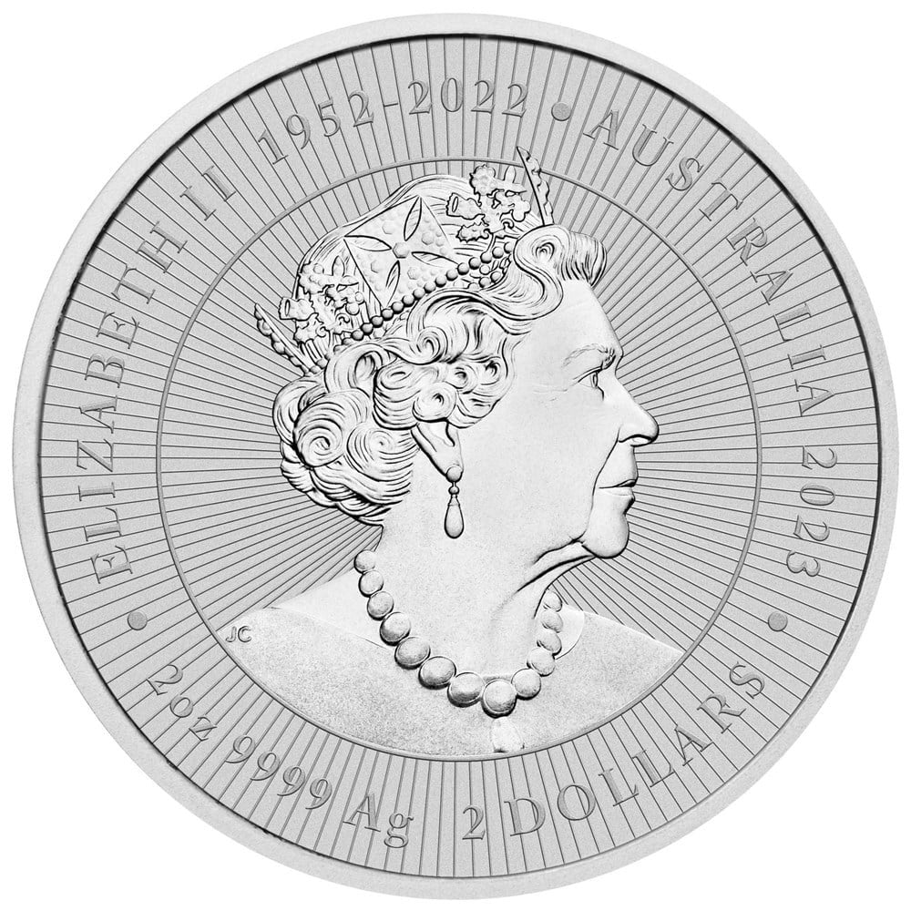 Perth Mint Silver Kangaroo Mother  and Baby Piedfort $2 2 oz Silver 2023 Coin