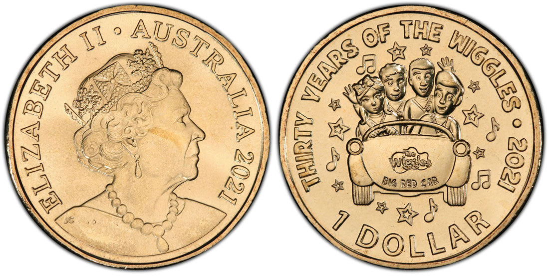 2021 $1 Current Wiggles Band 30th Anniversary PCGS MS67