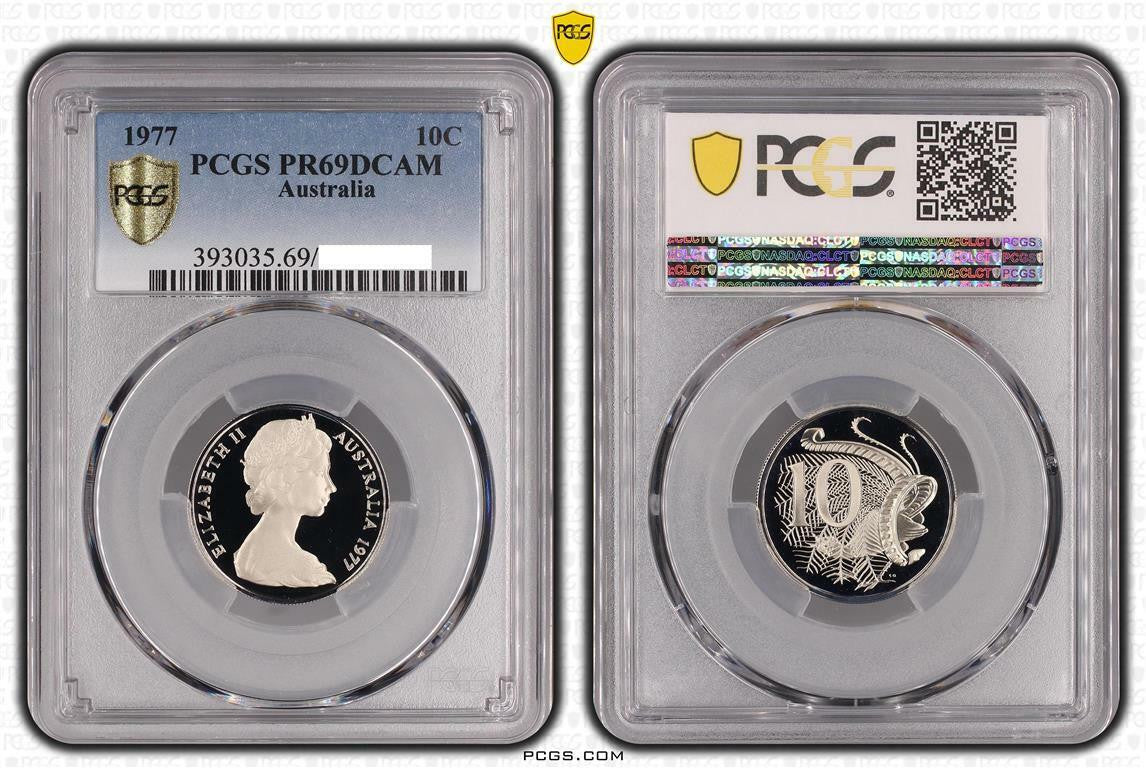 1977 Australian 10c PCGS PR69DCAM Proof Coin