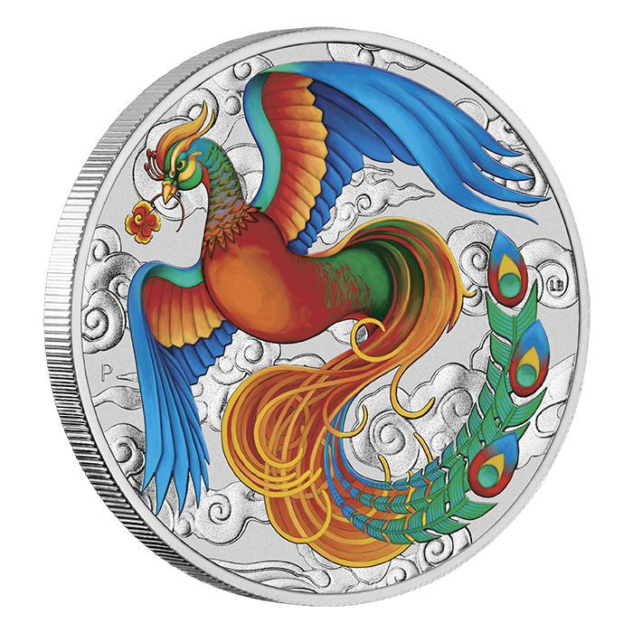 Perth Mint Chinese Myths and Legends - Phoenix 1 oz Vivid Coloured Silver 2022 Coin