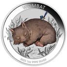 2023 Australian Wombat 1 oz 99.99% Ag Bu Coloured Coin in Card