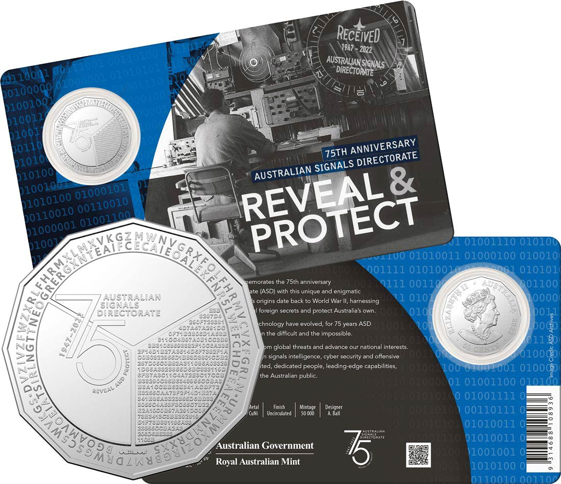 75th Anniversary of the Australian Signals Directorate 2022 50c Uncirculated