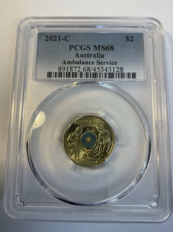 Royal Australian Mint 2021-C $2 Ambulance Service PCGS MS68