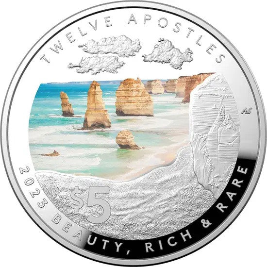 Royal Australian Mint The Twelve Apostles 2023 $5 Curved Colour 1oz ...