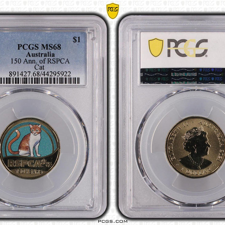 150 Ann. of RSPCA Cat $1 PCGS MS68