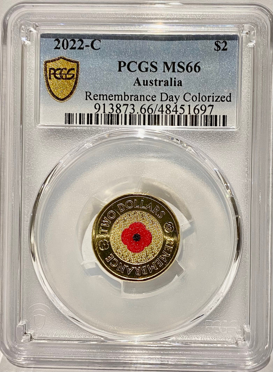 Royal Australian Mint 2022 Remembrance Day $2 Coin - PCGS MS66