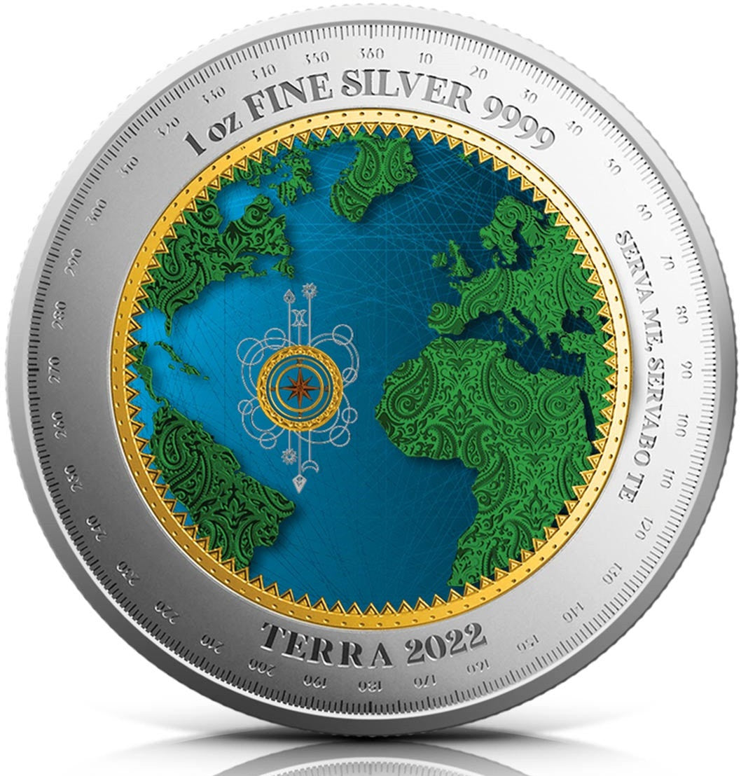 Colorized Terra Tokelau 2022 1oz .9999 Silver BU Coin