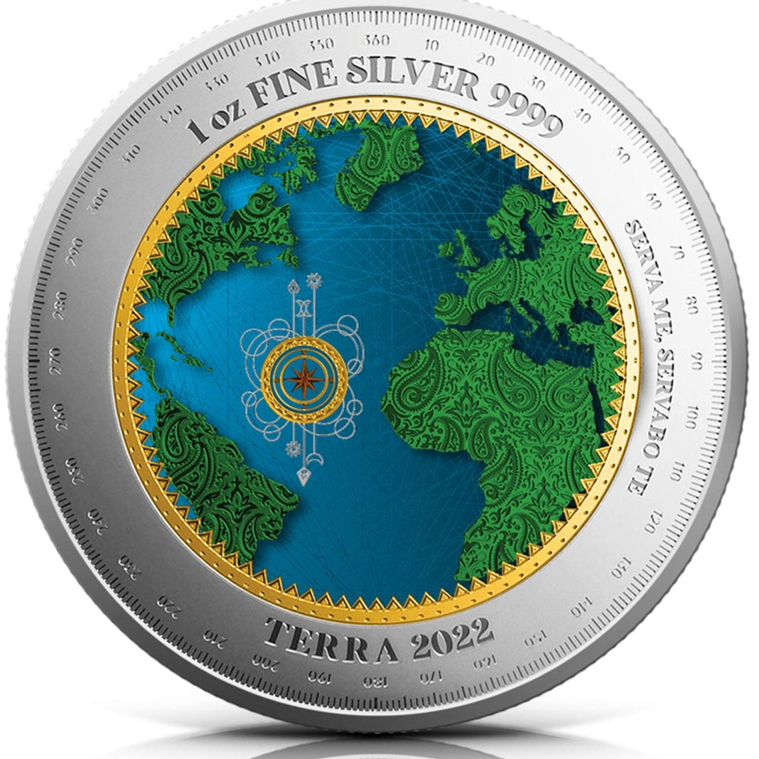 Colorized Terra Tokelau 2022 1oz .9999 Silver BU Coin