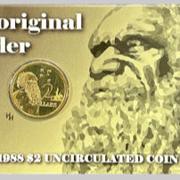 Royal Australian Mint 1988 $2 JC Elder Carded Coin UNC - TAMPER PROOF SEALED CARDED COIN