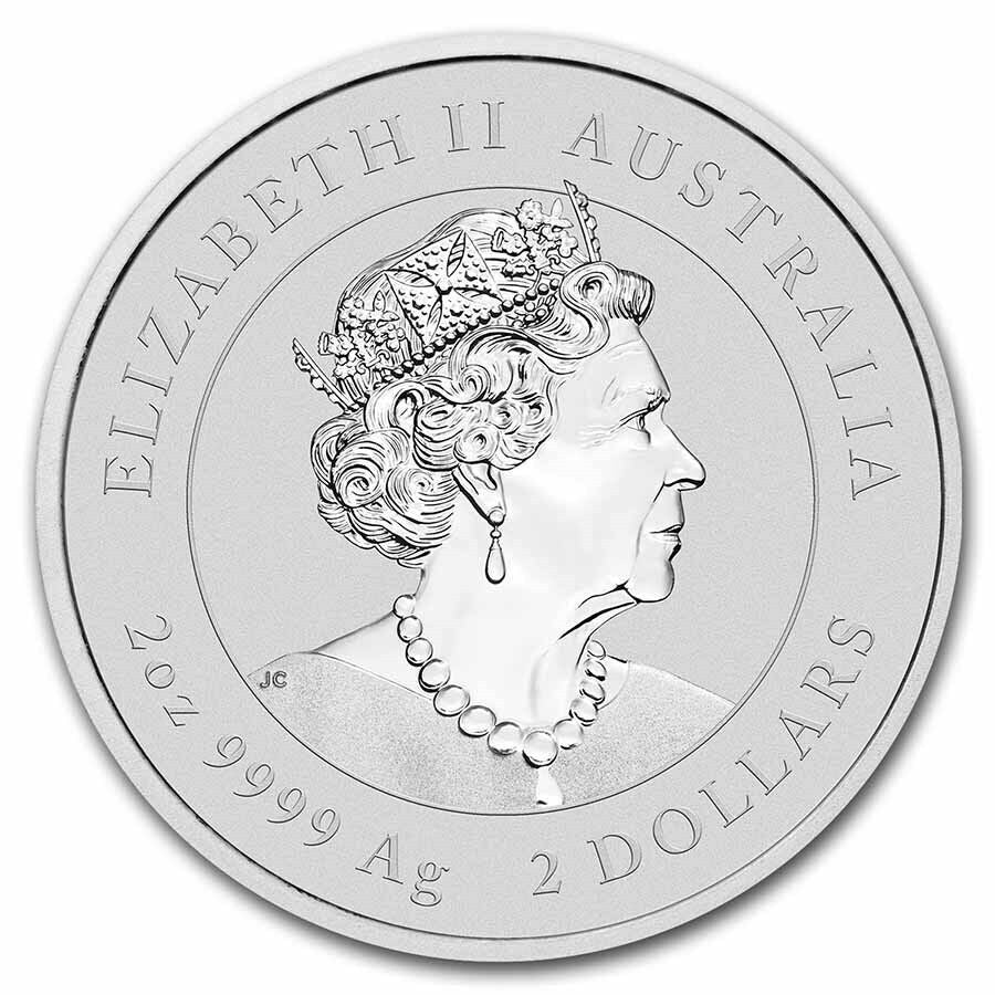 Perth Mint 2022 Year of the Tiger 2 oz Silver Coloured Coin